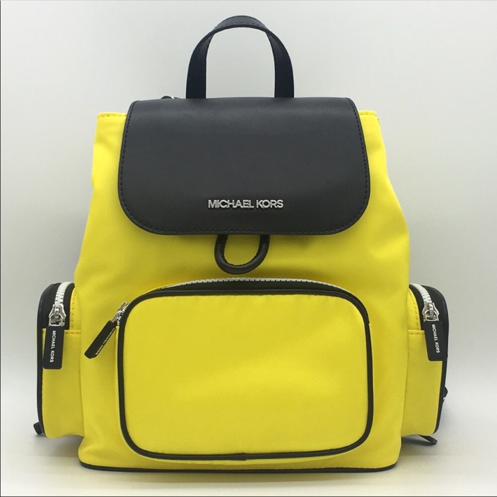 MICHAEL KORS ABBEY MD CARGO BACKPACK BRT YELLOW - Picture 1 of 8